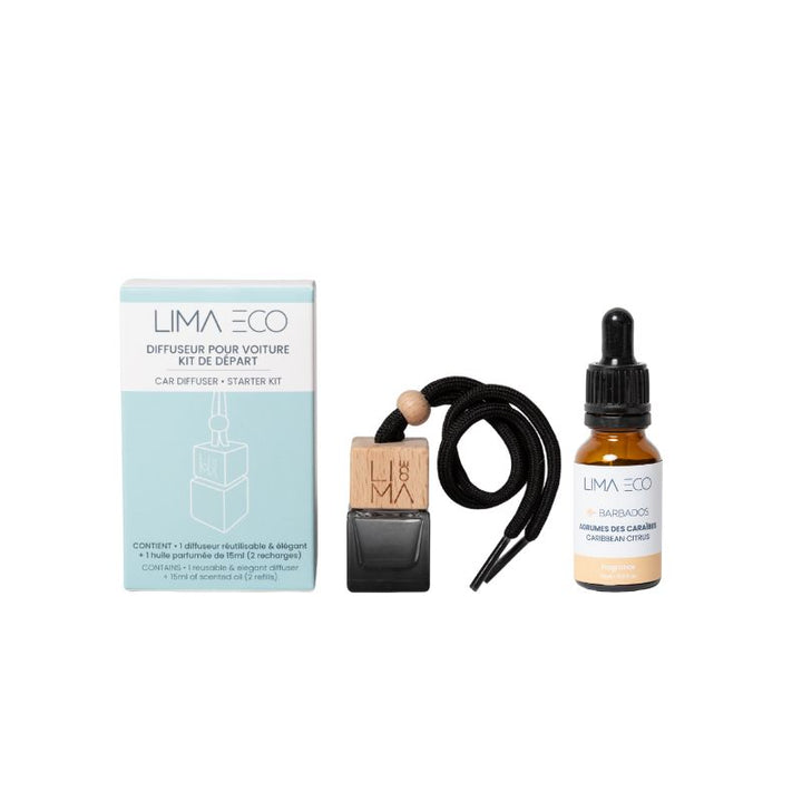 Mini diffuser starter kit with Caribbean citrus fragrance